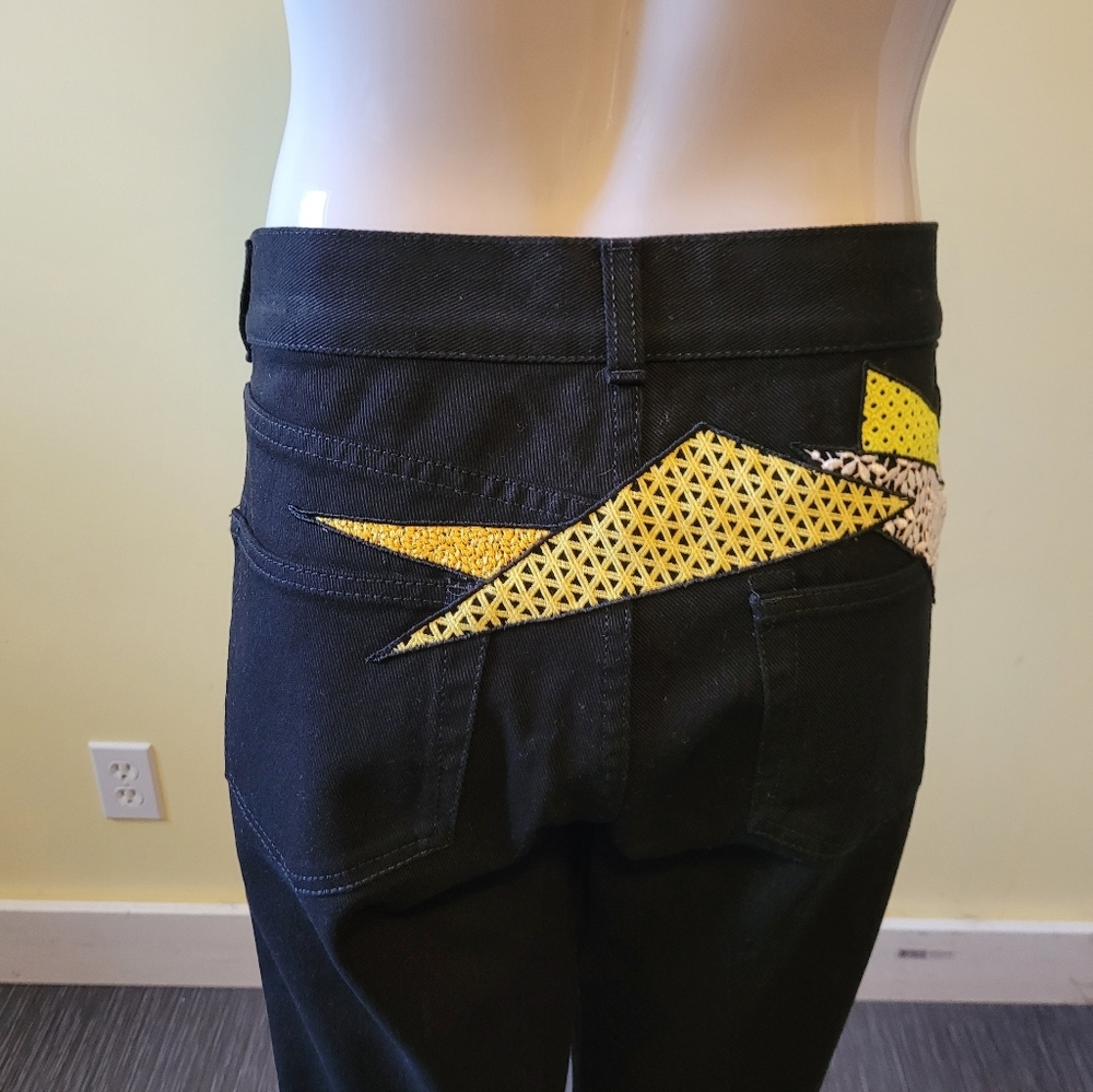 Christopher Kane Straight Leg Patchwork Jeans, Bn… - image 5